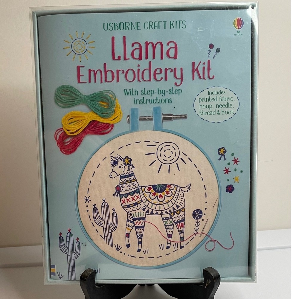 Usborne Craft Kits Llama Embroidery Kit Kids Beginner DIY Sewing Set